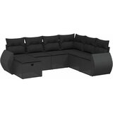  7-dijelni set vrtnih sofa od poliratana s jastucima crni Crna 70 x 62.5 x 69 cm | shoptok.hr