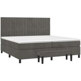  Krevet s oprugama i madracem tamnosivi 200x200 cm baršunasti | shoptok.hr