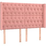  LED uzglavlje ružičasto 147x16x118/128 cm baršunasto | shoptok.hr