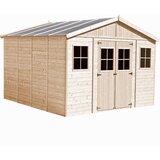 Timbela Lesena vrtna hiša - H246 x 418 x 420 cm/ 16 m² - Panelna konstrukcija, Vrtna lopa s podi - M330+M330G, (21922360) Cene