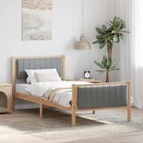  Okvir kreveta s uzglavljem Smeđa i svijetlo siva 90 x 190 cm | shoptok.hr