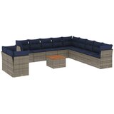 vidaXL Vrtna sedežna garnitura 12-delna z blazinami siva poli ratan, (21113199) | Shoptok.si
