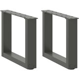  Noge za stolić U-oblika 2 kom antracit 40x(30-31) cm čelik | shoptok.hr