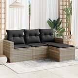 vidaXL 4-dijelni set vrtnih sofa s jastucima svijetlosivi poliratan Cijene