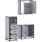  3-dijelni set kupaonskog namještaja siva boja hrasta drveni | shoptok.hr