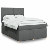 vidaXL Krevet s oprugama i madracem tamnosivi 140x190 cm od tkanine | shoptok.hr