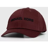 Michael Kors Bombažna bejzbolska kapa bordo barva