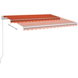  Avtomatska tenda LED + senzor 3,5x2,5 m oranžna in rjava, (20728759) | Shoptok.si