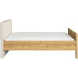 Novel POSTELJA 120 cm x 200 cm , tekstil, leseni material barve hrasta, barve šampanjca | Shoptok.si
