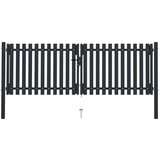  Dvojna vrata za ograjo iz jekla 306x150 cm antracitna | Shoptok.si