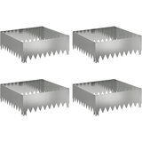 vidaXL Robovi trave 4 pcs 60 x 60 x 20 cm Jeklo Srebrna, (5000301531) | Shoptok.si