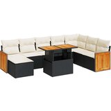 vidaXL 7-dijelni set vrtnih sofa od poliratana s jastucima crni bagrem | shoptok.hr