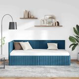  Kutni okvir kreveta s uzglavljem Plava 90 cm x 200 cm Baršun | shoptok.hr