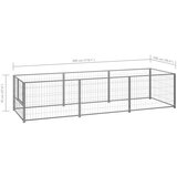 vidaXL kavez za pse srebrni 3 m² čelični | shoptok.hr
