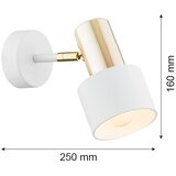  Argon 4264 - Zidna reflektorska svetiljka DORIA 1xE27/15W/230V bela/mesing | Eponuda.com