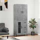 The Living Store Visoka komoda betonsko siva 69,5x34x180 cm inženirski les - Visoka Omara, (21436273) | Shoptok.si