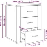  Noćni ormar Staro drvo 50 x 36 x 60 cm Konstruirano drvo | shoptok.hr