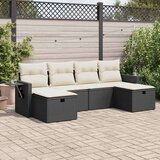 vidaXL 6-dijelni set vrtnih sofa s jastucima crni od poliratana | shoptok.hr