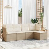 vidaXL 5-dijelni vrtni set sofa s jastucima bež od poliratana Cijene