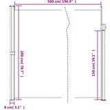 Bočna tenda na uvlačenje smeđesiva 200 x 500 cm | shoptok.hr