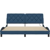  Posteljni okvir z LED brez vzmetnice moder 180x200 cm blago | Shoptok.si
