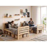 BMS Dječji drveni krevet na kat Eryk s ladicom 190x90 cm, svijetlo drvo, s madracima od PE pjene 8 cm | shoptok.hr