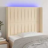  LED uzglavlje krem 103 x 16 x 118/128 cm od tkanine | shoptok.hr