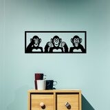 Wallity Zidna dekoracija Tri majmuna-M, 70x25 cm, 1,5 mm, Crna Cijene