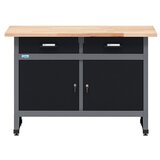 KÜPPER Delovni pult (Do x Š: 60 x 120 cm, Delovna višina: 84 cm, Nosilnost: 300 kg, Črna, Število predalov: 2 kos) | Shoptok.si