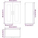 vidaXL Stenska kuhinjska omarica s polico Star les 60 x 31 x 80 cm | Shoptok.si