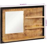 vidaXL Ogledalo s policami 80x8x55 cm steklo in trden mangov les | Shoptok.si