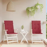  Jastuci za vrtne stolice 2 kom boja vina 120x50x3 cm od tkanine