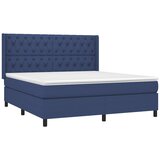  Krevet s oprugama i madracem plavi 160x200 cm od tkanine | shoptok.hr