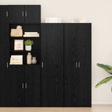 vidaXL Črna hrastova visoka omara 50x42.5x185 cm iz vezanega lesa | Shoptok.si