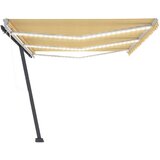 vidaXL Automatska tenda sa senzorom LED 600 x 300 cm žuto-bijela | shoptok.hr