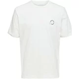 Selected Majice & Polo majice Logo Print T-Shirt - Cloud Dancer Bela