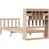  Knjižna postelja brez vzmetnice bela 75x190 cm trdna borovina | Shoptok.si