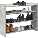 vidaXL Regal za čevlje betonsko siv 80x25x62 cm inženirski les | Shoptok.si