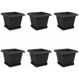  Saksije za biljke 6 pcs Crna 33 x 33 x 26 cm Plastika | shoptok.hr