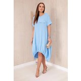 Kesi Oversized dress with blue pockets cene