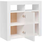 vidaXL komoda z LED lučkami visok sijaj bela 80x35x75 cm | Shoptok.si