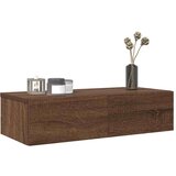 vidaXL Stenska polica s predali rjav hrast 60x26,5x15 cm inž. les | Shoptok.si