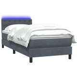 vidaXL Box spring postelja z vzmetnico temno siva 80x210 cm žamet | Shoptok.si