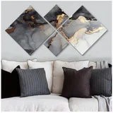 Četiri slike s mramornim uzorkom 60x115 cm sive