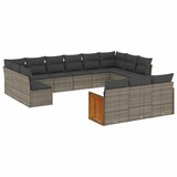  The Living Store Vrtna sedežna garnitura 13-delna z blazinami siv poli ratan - Vrtna Sedežna Garniture, (21450945) | Shoptok.si