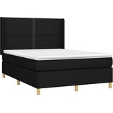 Krevet box spring s madracem LED crni 140x200 cm od tkanine | Eponuda.ba