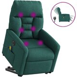 vidaXL Električni masažni naslanjač s funkcijo vstajanja temno zelen | Shoptok.si