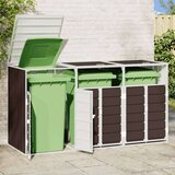vidaXL spremište za 2 kanta za otpad smeđe 216x81x115 cm čelično | shoptok.hr