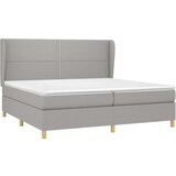  Box spring postelja z vzmetnico svetlo siva 200x200 cm blago, (20726637) | Shoptok.si