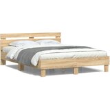  Okvir za krevet s uzglavljem i LED boja hrasta 140x200 cm | shoptok.hr